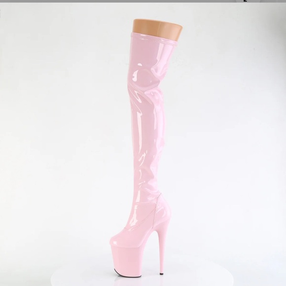 Pleaser Pink Over-the-Knee Boots - Picture 4 of 9